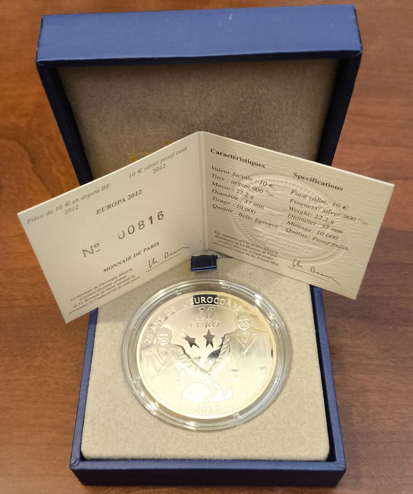 Γαλλία. 10 Euro 2012 "20 Ans de l'Eurocorps" Proof  (χωρίς τιμή ασφαλείας) #1.0