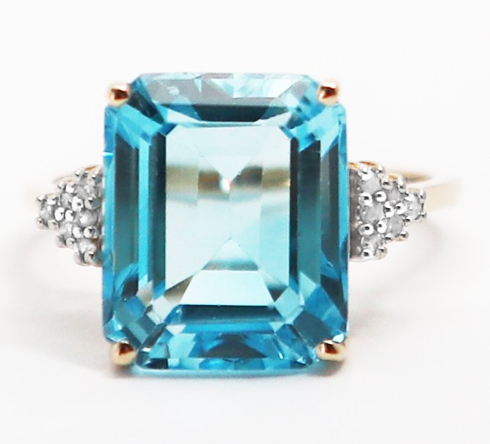 χωρίς τιμή ασφαλείας - Δαχτυλίδι - 14 καράτια Κίτρινο χρυσό Τοπάζιο - Διαμάντι #1.0