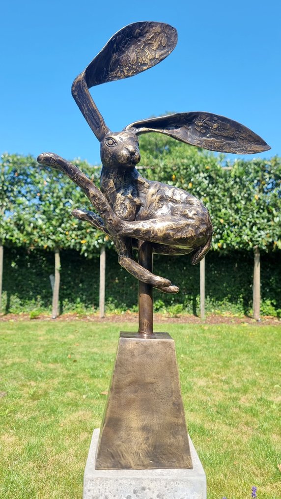 雕塑, Leaping hare - 65 cm - 黄铜色 #4.3