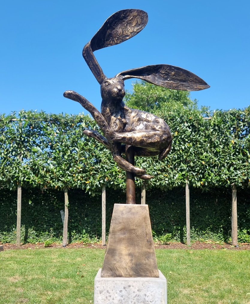 雕塑, Leaping hare - 65 cm - 黄铜色 #1.0
