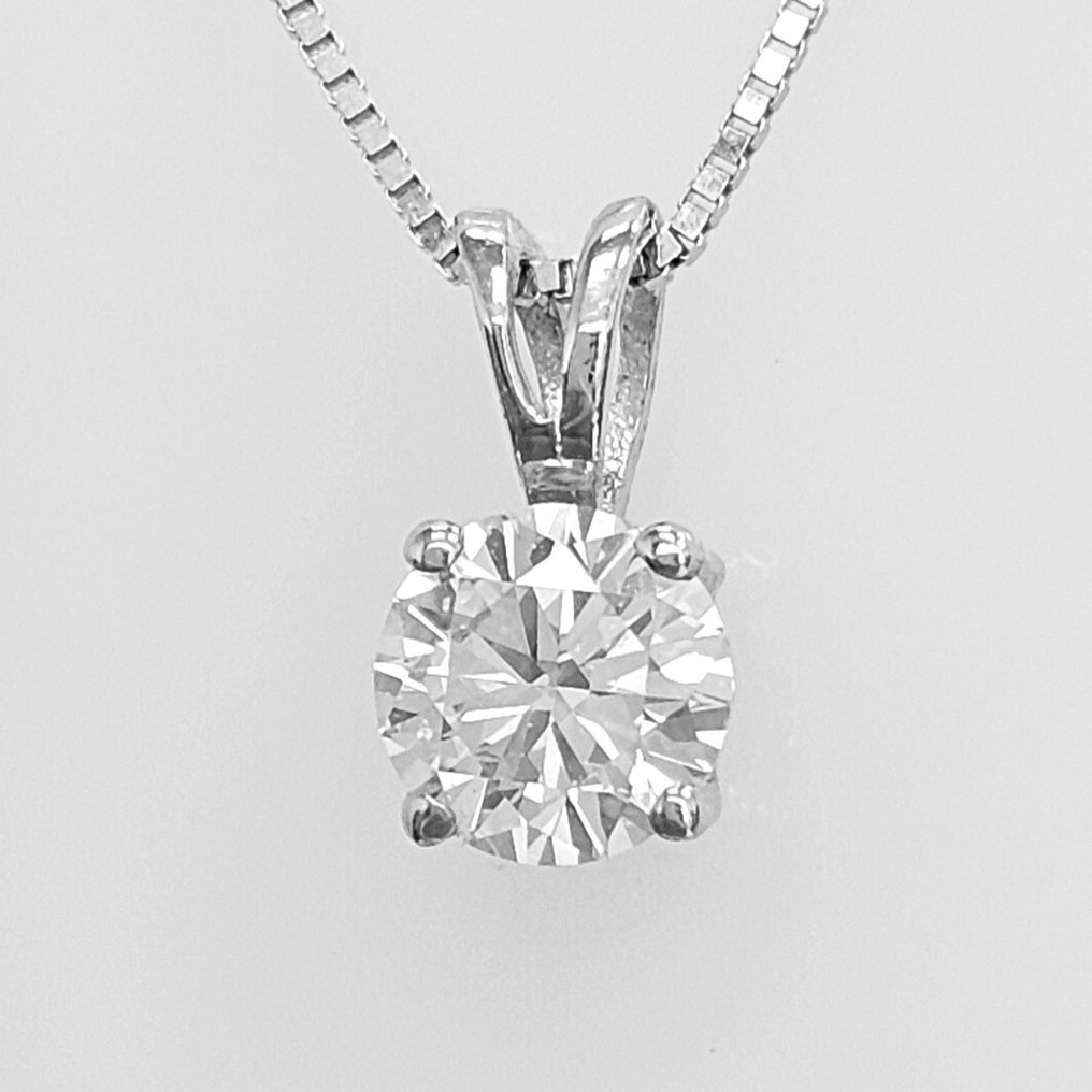 Kaulakoru riipuksella - 14 kt. Valkokulta - 0.42ct. tw. Timantti (Luonnollinen) #4.3