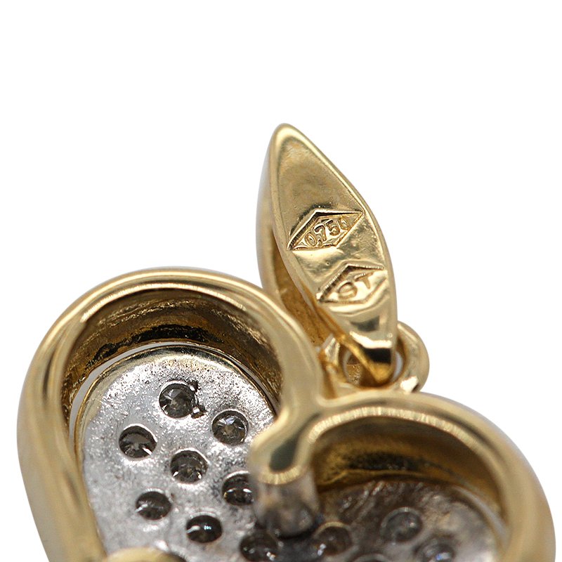 Pendentif - 18 carats Or blanc, Or jaune -  0.92ct. tw. Diamant (Naturelle)  - Cœur #3.2