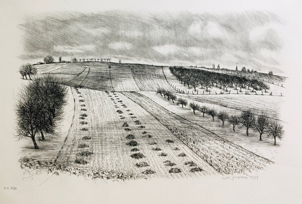 André Jacquemin (1904-1992) - En Lorraine - Eau-forte originale signée #1.0