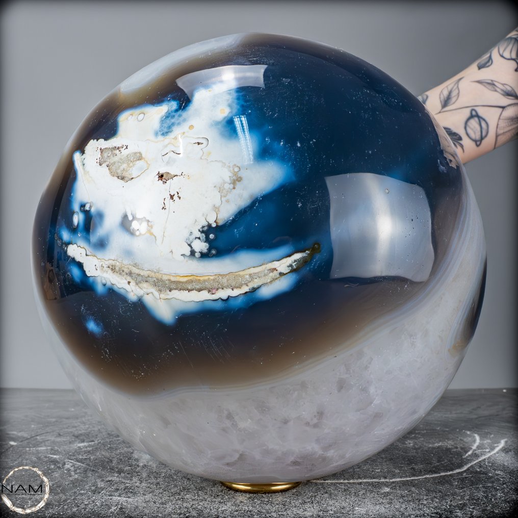 自然奥卡玛瑙球 14.2公斤 - 自然的杰作- 14251.67 g #1.0