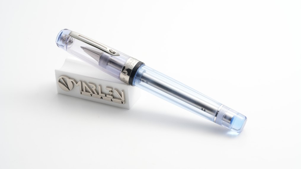 Marlen - Riflessi Azzurra - Demonstrator pen in resina e metallo - 滾珠筆 #3.2