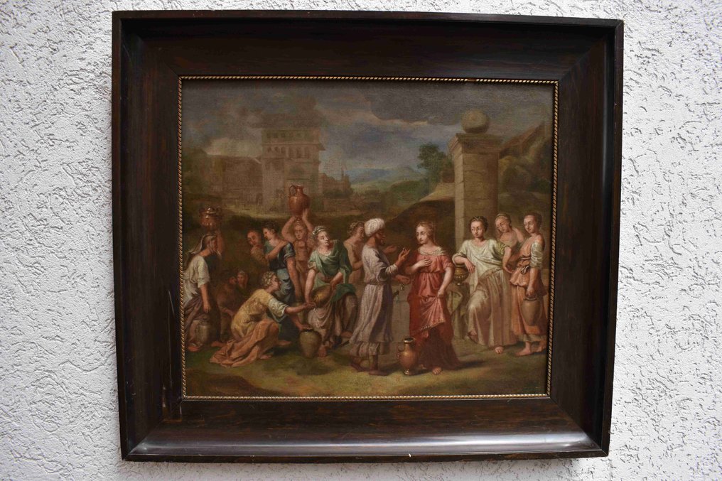 Nicholas Poussin (1594-1665), nach - Rebekka und Elieser am Brunnen #1.0