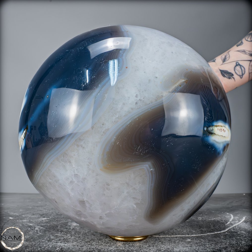 自然奥卡玛瑙球 14.2公斤 - 自然的杰作- 14251.67 g #3.2