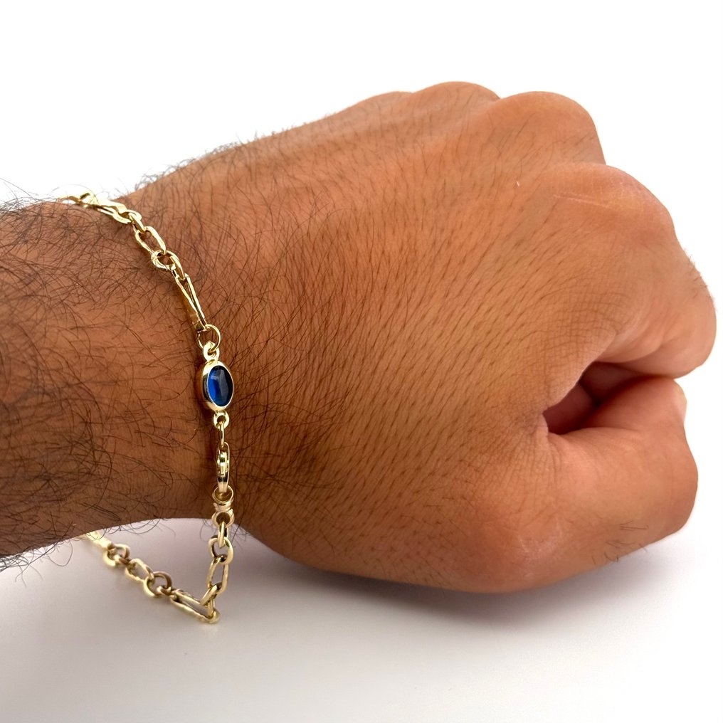 χωρίς τιμή ασφαλείας - Βραχιόλι - 18 καράτια Κίτρινο χρυσό Ζαφείρι - Top Star #3.2