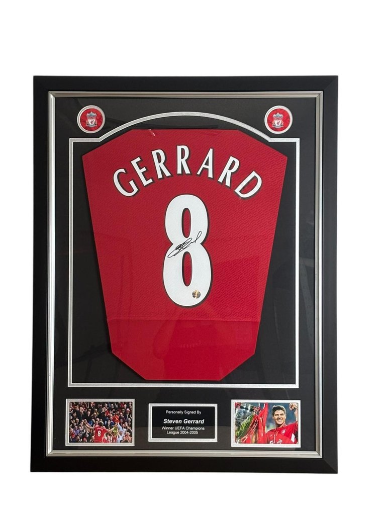 Liverpool - 歐洲足球聯盟 - Steven Gerrard Back - Premium Frame – Museum Quality - 2005 - 運動衫  #3.2