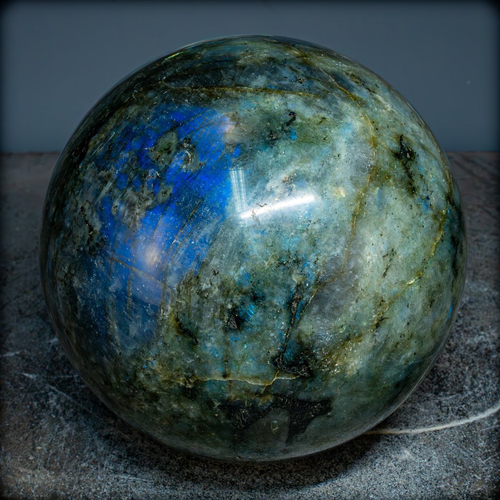 Natural top quality big polished Labradorite Sphere- 8949.19 g #4.3