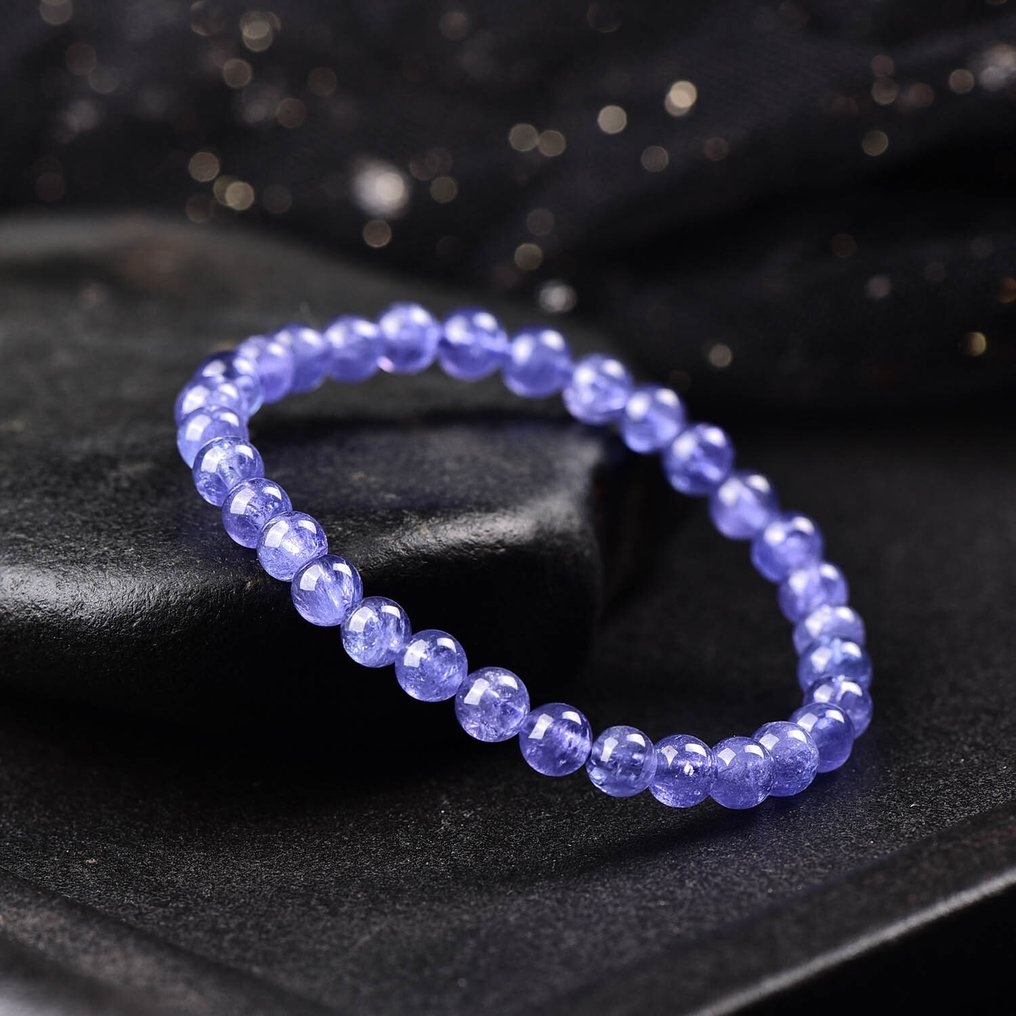 ALGT认证 - 天然坦桑石手链 - 紫蓝色的永恒优雅- 9.65 g #1.0