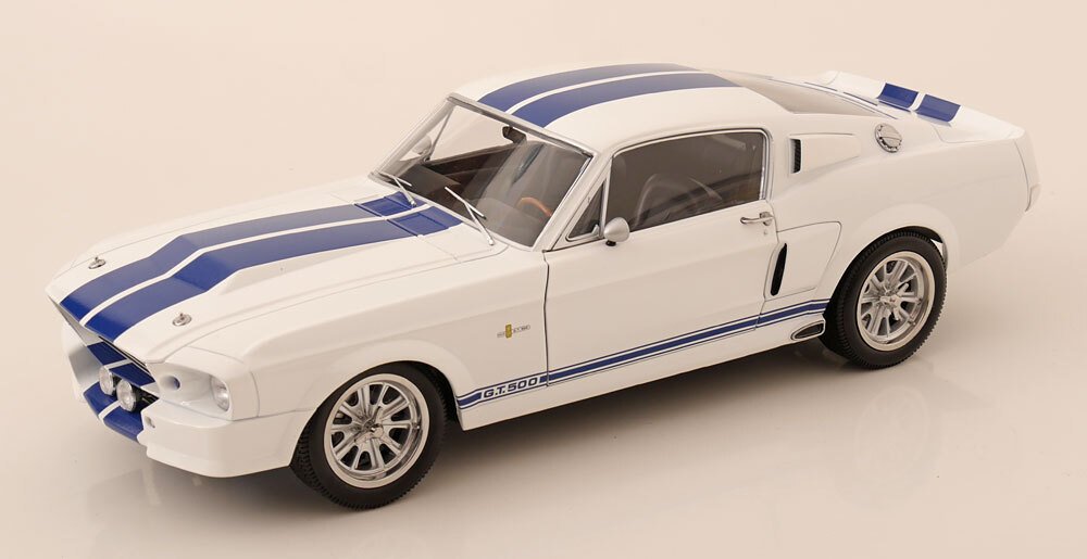 kk-scale 1:12 - Model car - Ford Mustang Shelby GT500 - 1967 - Wit met blauwe striping - Big scale! #1.0