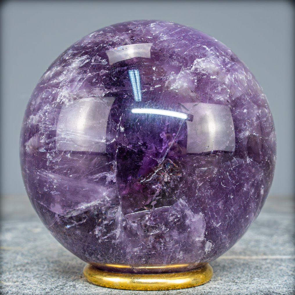 天然稀有人字纹紫水晶 玻利维亚的球体- 777.15 g #1.0