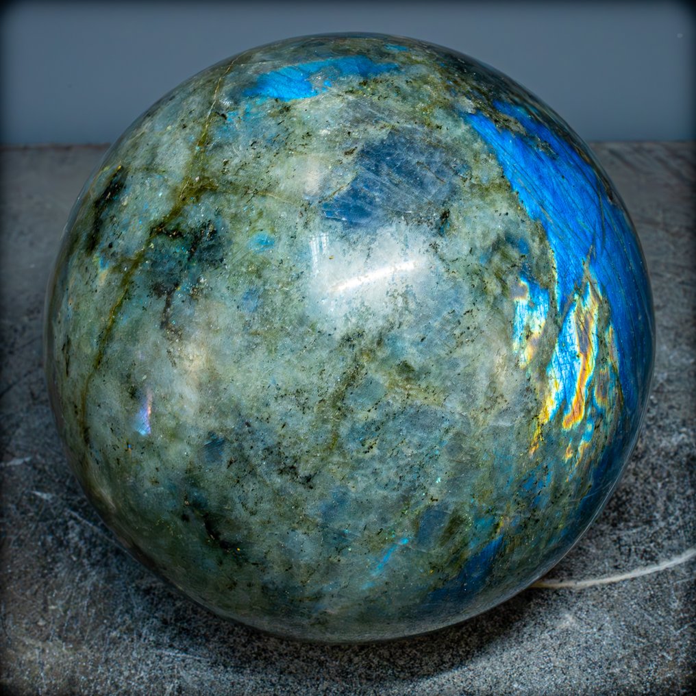 Natural top quality big polished Labradorite Sphere- 8949.19 g #1.0