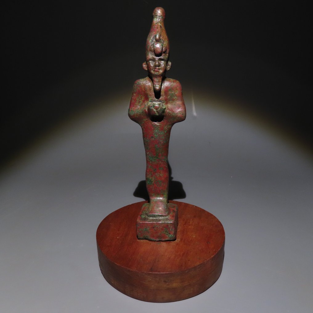 古埃及 青銅色 奥西里斯神像。晚期,公元前664年至公元前332年。高15.5厘米。 #1.0