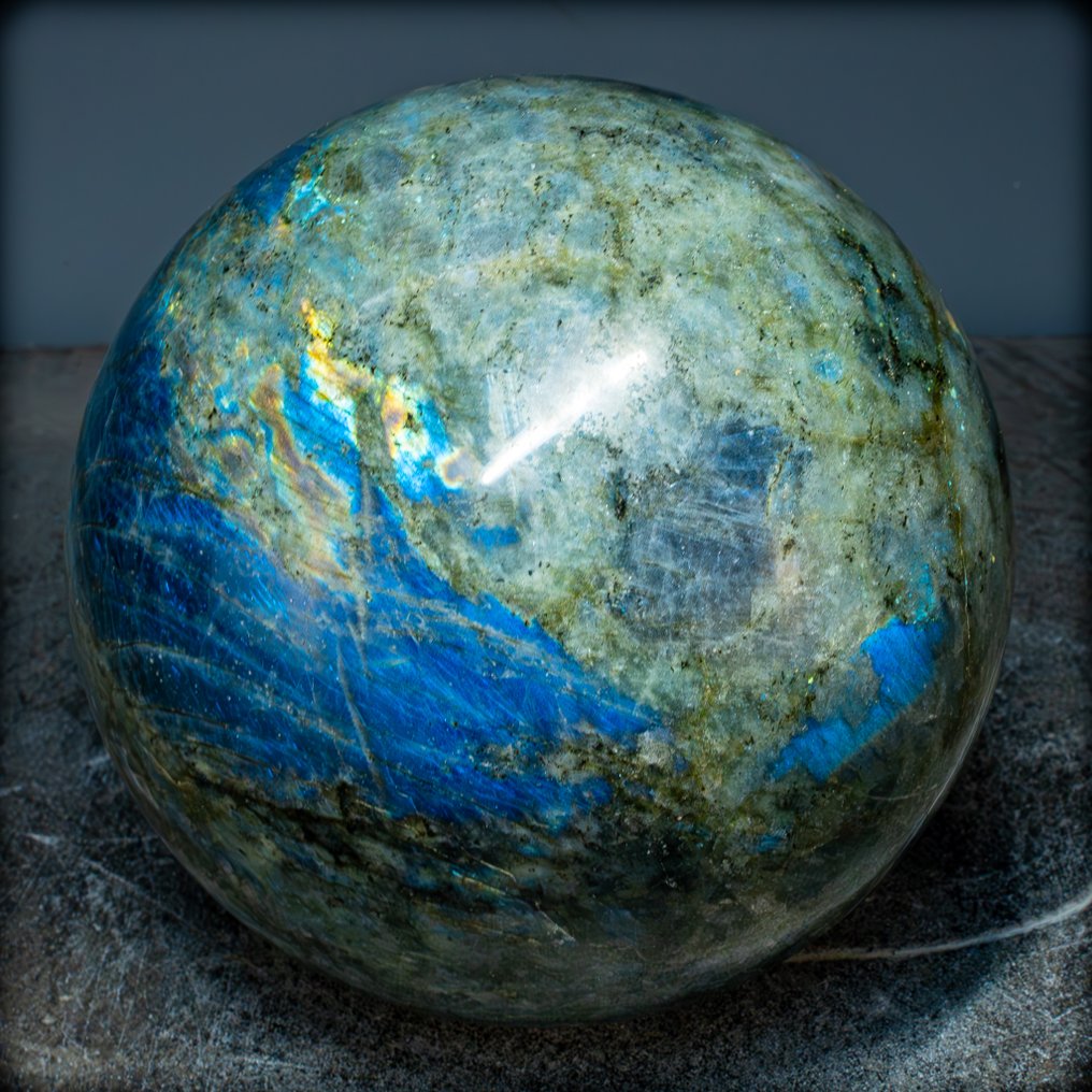 Natural top quality big polished Labradorite Sphere- 8949.19 g #3.2