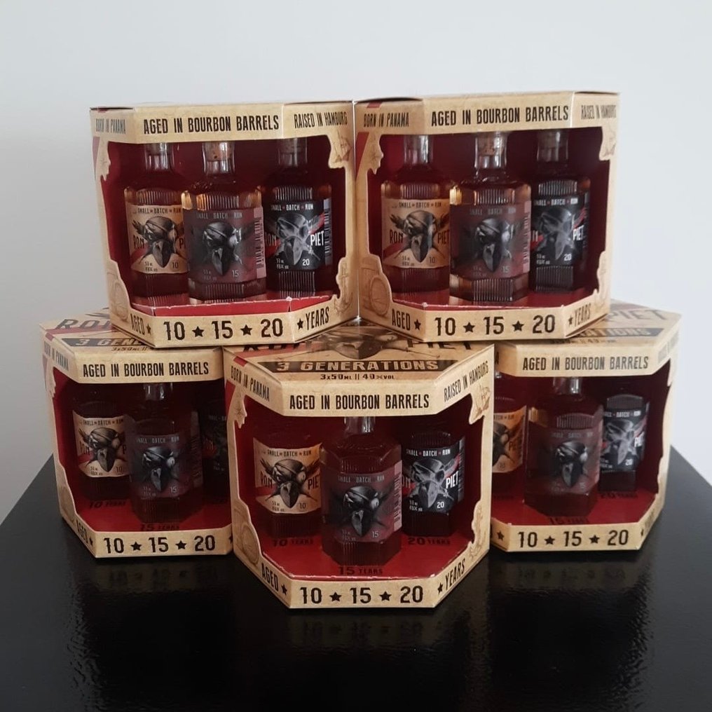 Ron Piet - 3 Generations Miniature Gift Set - 10yo, 15yo + 20yo  - 50ml - 15 bottles #1.0