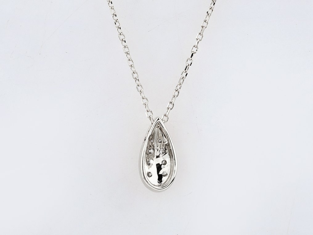 Sem preço de reserva - Colar com pingente - 14 K Ouro branco - 0.10ct. tw. Diamante (Natural) #3.2