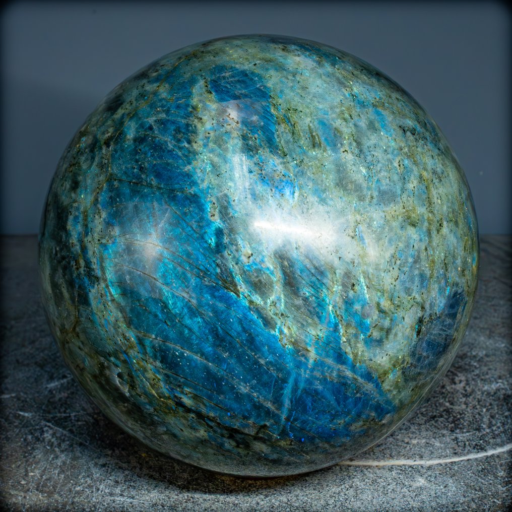 Natural top quality big polished Labradorite Sphere- 8949.19 g #2.1