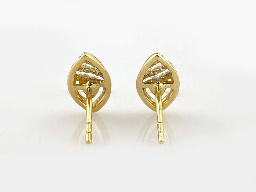 沒有保留價 - 耳環 - 14 克拉 黃金 - 0.08ct. tw. 鉆石 (天然) #3.2