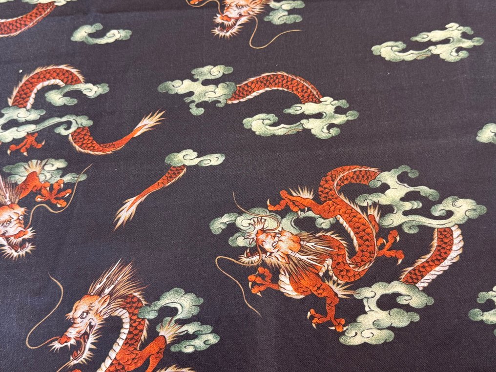 Dragons in the Wind – Oriental Legends in Fabric - Upholstery fabric - 5 m - 1.4 m #1.0