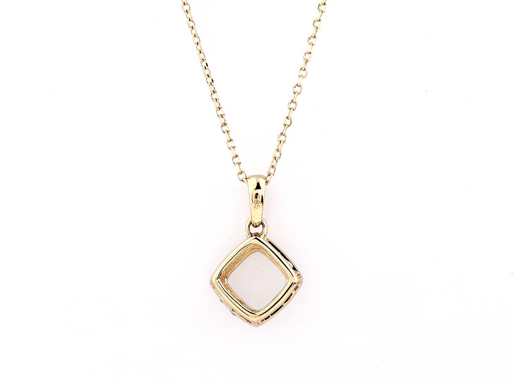 吊坠项链 - 14K包金 黄金 - 0.04ct. tw. 钻石 (天然) #1.0