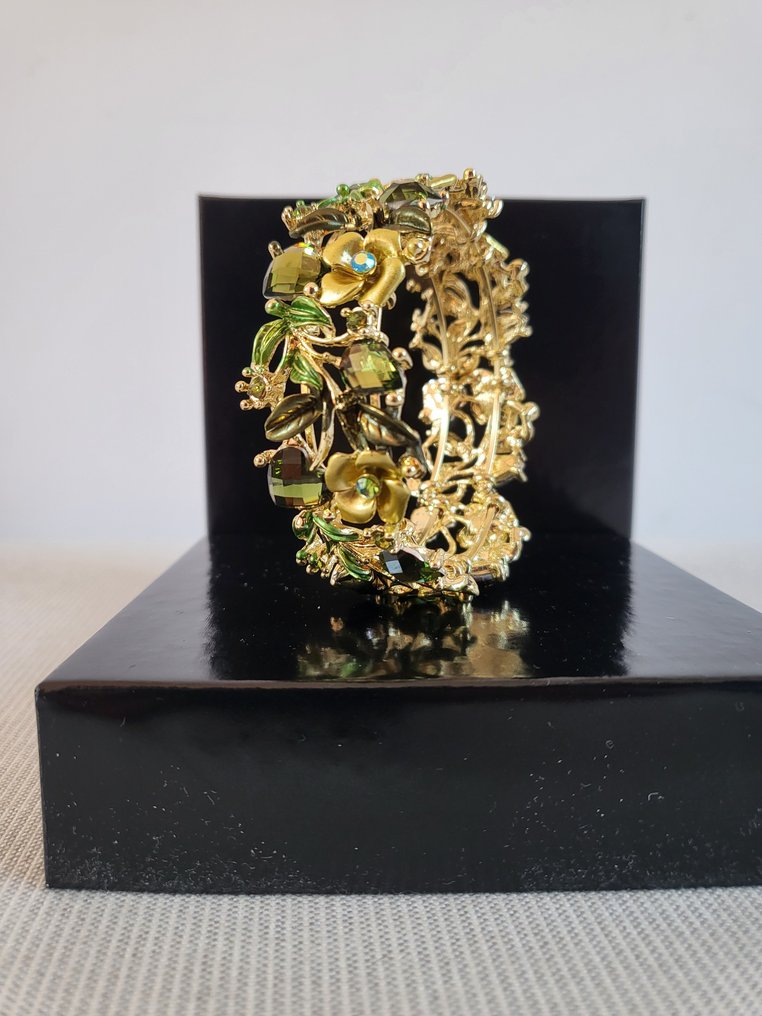 Joan Rivers - Βραχιόλι υπογεγραμμένο Joan Rivers - Πράσινα κρύσταλλα και γυαλί - Συλλογή Classics - Με κουτί και - Βραχιόλι #3.2