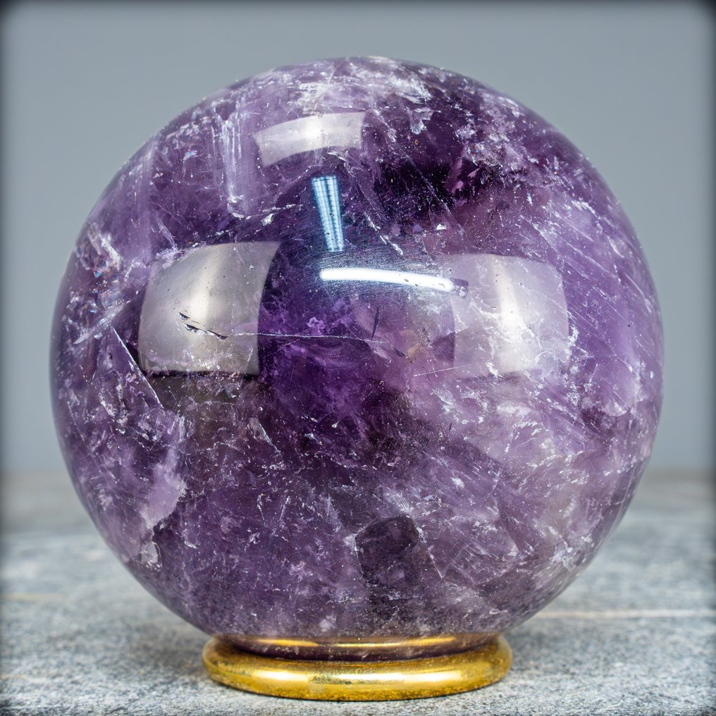 天然稀有人字纹紫水晶 玻利维亚的球体- 777.15 g #3.2