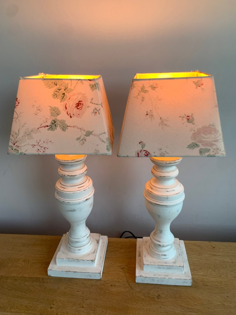 檯燈 (2) - 两盏木制古董台灯 - 木 - 跳蚤市场 #4.3