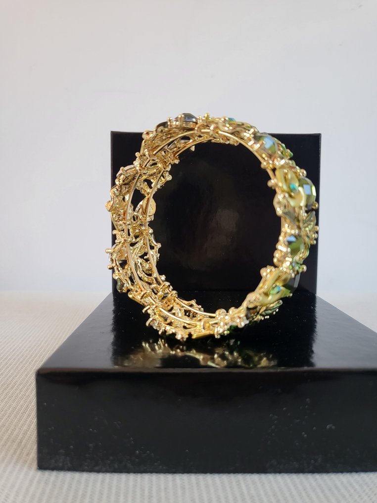 Joan Rivers - Βραχιόλι υπογεγραμμένο Joan Rivers - Πράσινα κρύσταλλα και γυαλί - Συλλογή Classics - Με κουτί και - Βραχιόλι #2.1