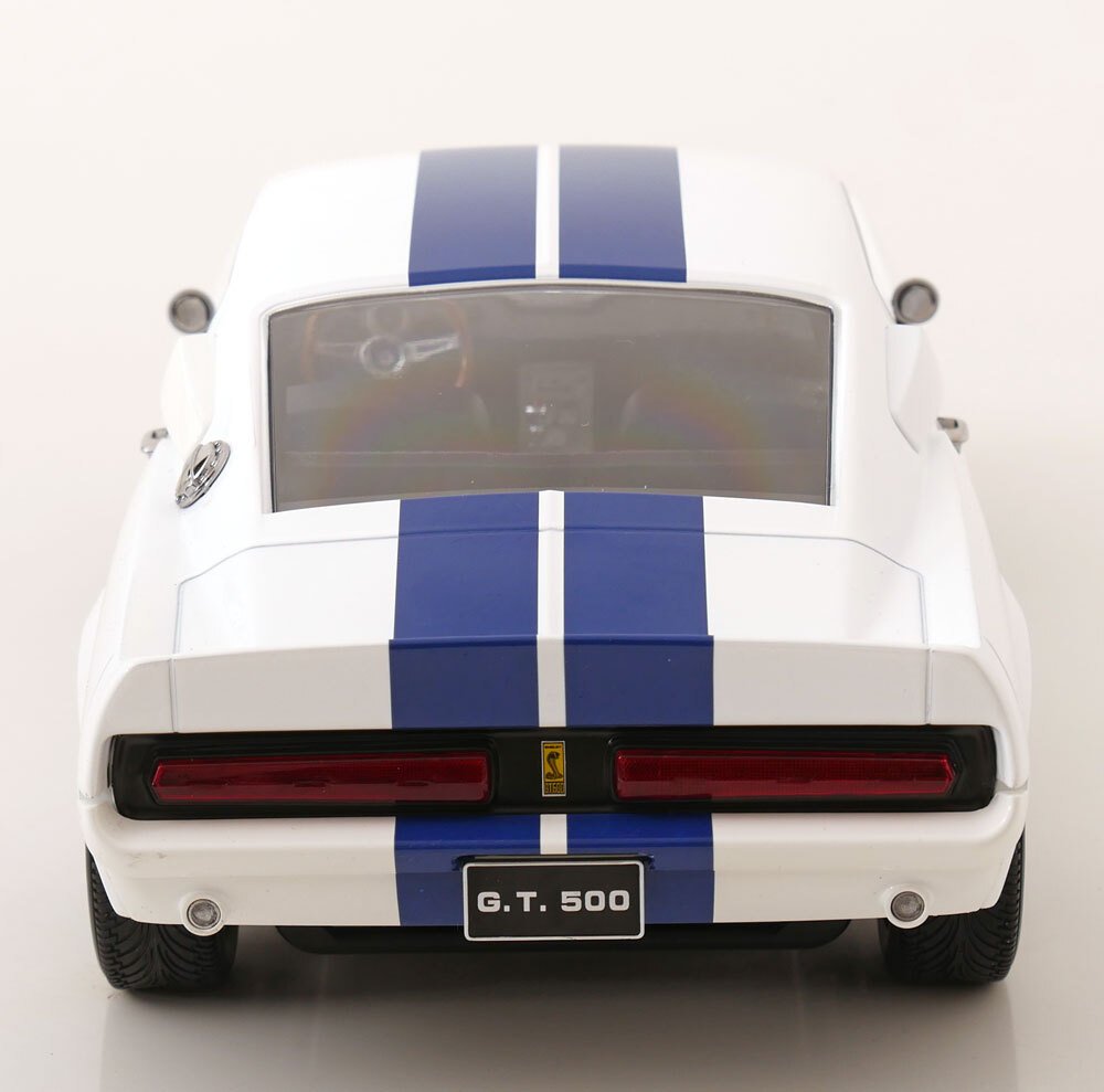 kk-scale 1:12 - Model car - Ford Mustang Shelby GT500 - 1967 - Wit met blauwe striping - Big scale! #1.0