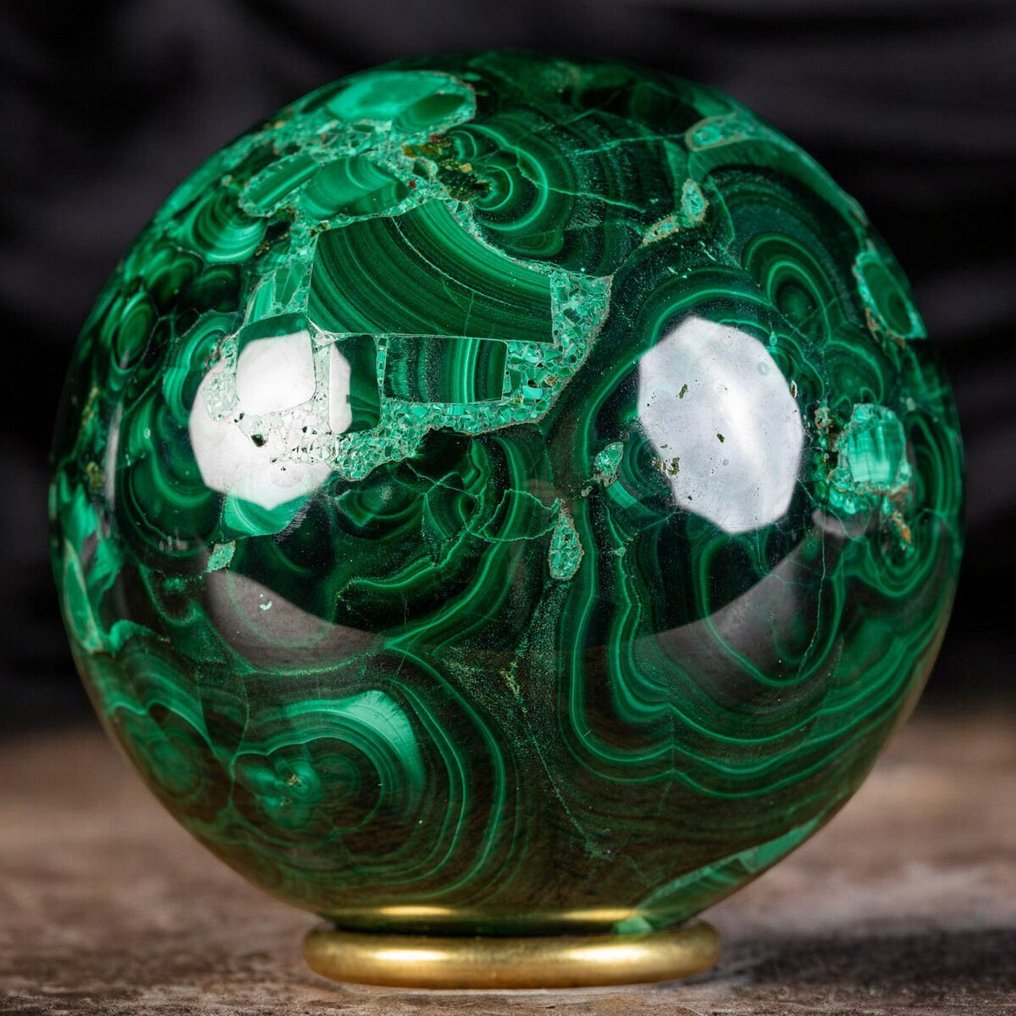 卓越孔雀石球 - 收藏家专属标本 - AAA级刚果矿物 - 高度: 83 mm - 宽度: 83 mm- 1128 g #2.1