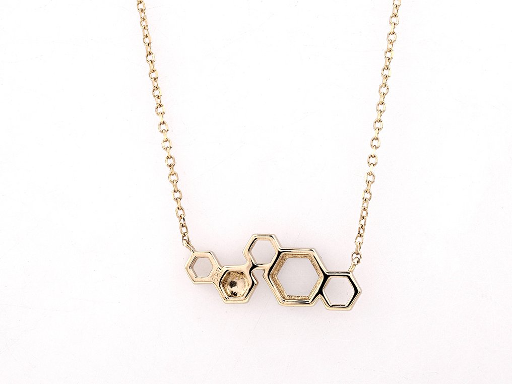 吊坠项链 - 14K包金 黄金 -  0.04ct. tw. 钻石 (天然)  #3.2