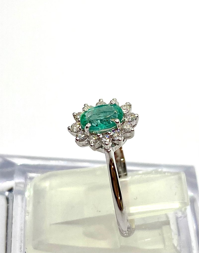 χωρίς τιμή ασφαλείας - Δαχτυλίδι Ασημί Σμαράγδι - Διαμάντι #3.2