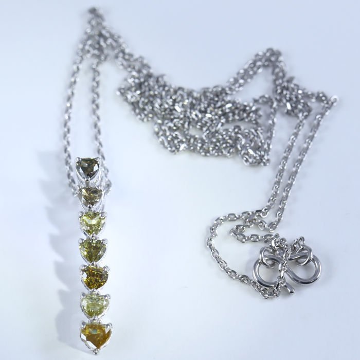 Pendentif - 14 carats Or blanc - 1.34ct. tw. Diamant (Naturelle) - Collier pendentif en diamant #3.2