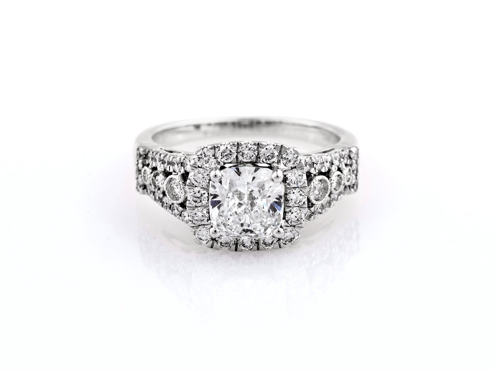 戒指 - 14 克拉 白金 -  2.29ct. tw. 鉆石 (實驗室培育) #1.0