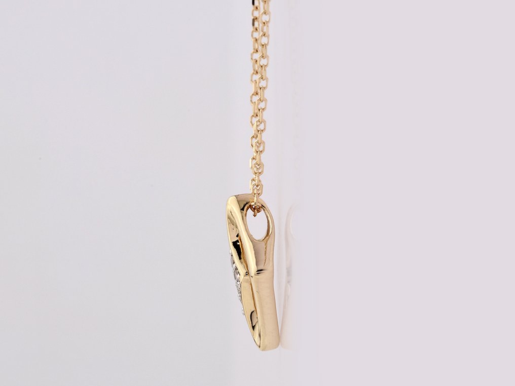 Nincs minimálár - Nyaklánc medállal - 14 kt. Sárga arany - 0.05ct. tw. Gyémánt (Természetes) #2.1