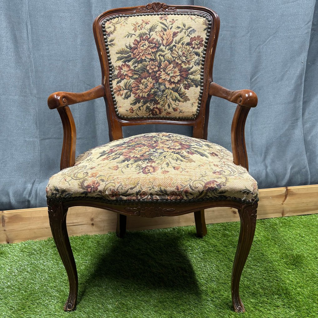 椅 - 刺绣画 - 木 - 优雅、经典、古董 #1.0