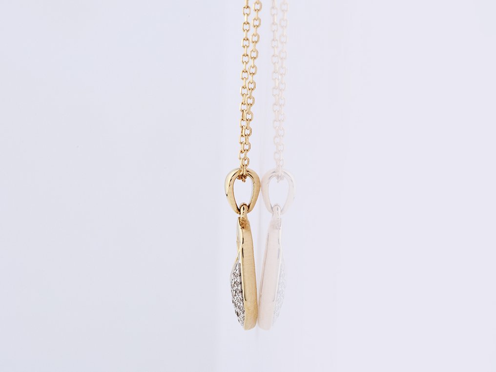 Sans prix de réserve - Collier avec pendentif - 14 carats Or jaune -  0.04ct. tw. Diamant (Naturelle)  #2.1
