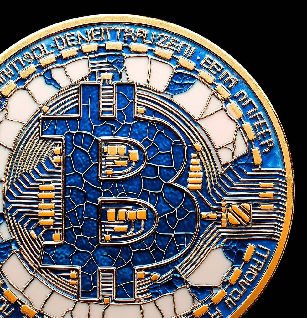 PLM-Art - Bitcoin Delft Gold & Black Style XL #3.2