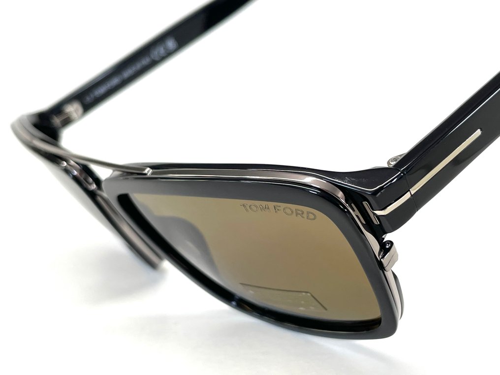 Tom Ford - Anders, TF0780/S-01J, Cat: *3, Classic Silver & Black, Brown Smoke AR+, Signature T temples - Γυαλιά ηλίου #2.1