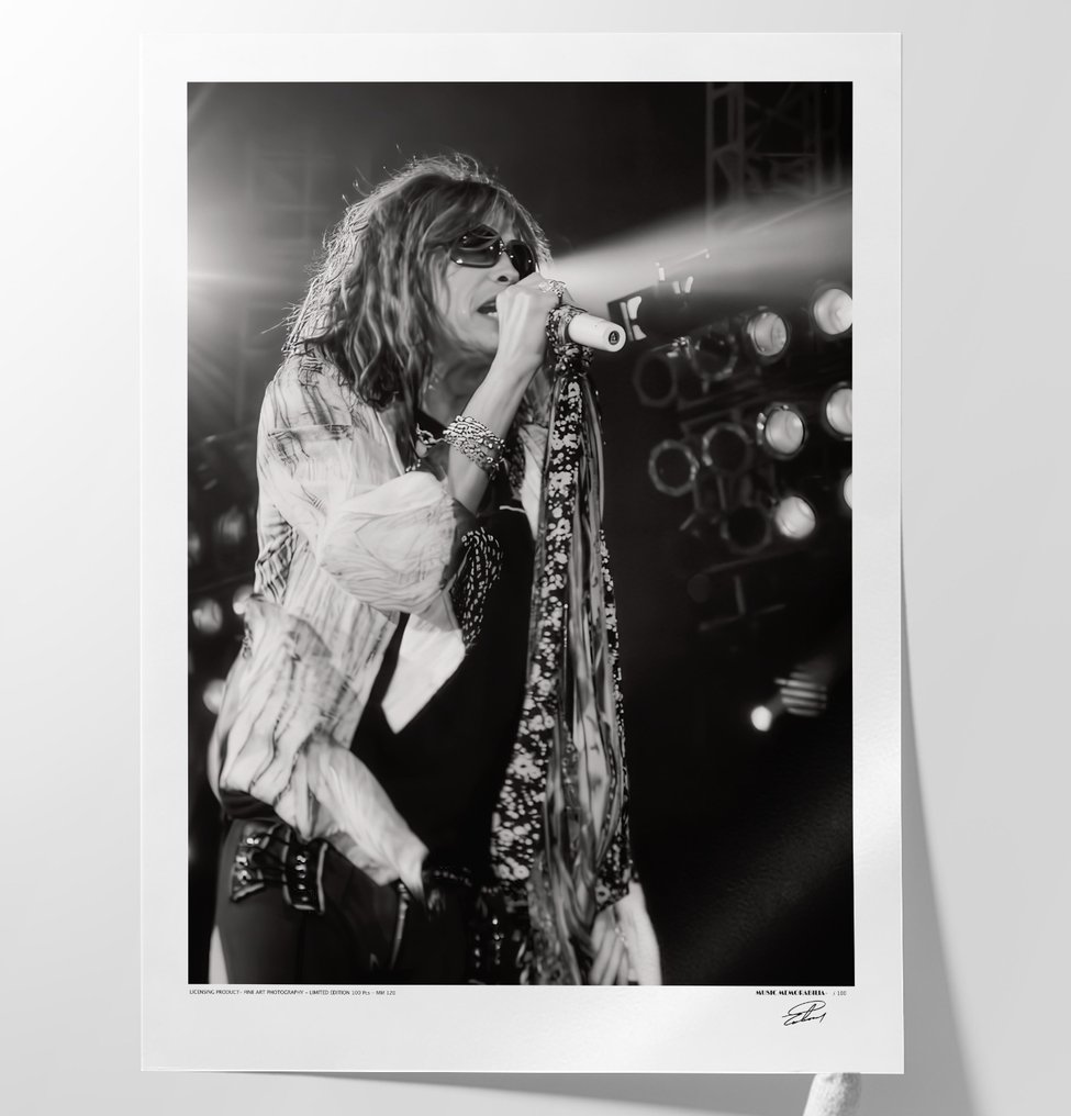 Aerosmith - Steven Tyler - Iconic Legend - XXL Fine Art Photography - 80x60 cm ! - Limited Edition Nr 04 of 100 - Serial MU120 - Collector - No Reserve #3.2