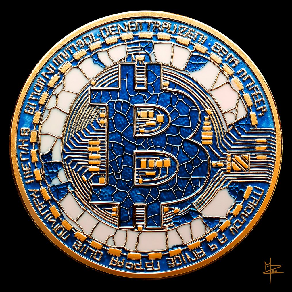 PLM-Art - Bitcoin Delft Gold & Black Style XL #1.0