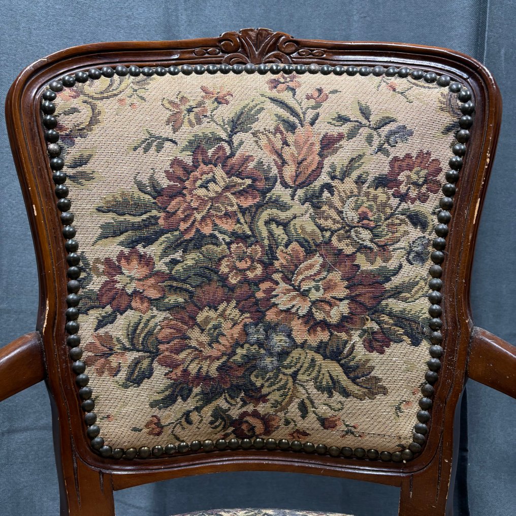 椅 - 刺绣画 - 木 - 优雅、经典、古董 #2.1