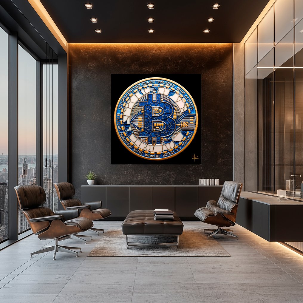 PLM-Art - Bitcoin Delft Gold & Black Style XL #1.0