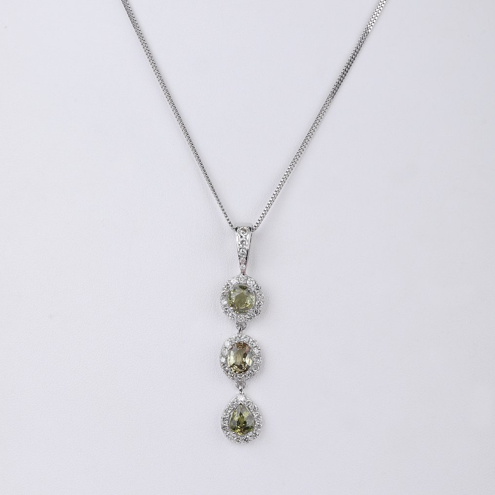 Κρεμαστό κόσμημα - 14 καράτια Λευκός χρυσός - 4.89ct. tw. Αλεξανδρίτης - Διαμάντι - Σπάνιο μενταγιόν από Αλεξανδρίτες #4.3