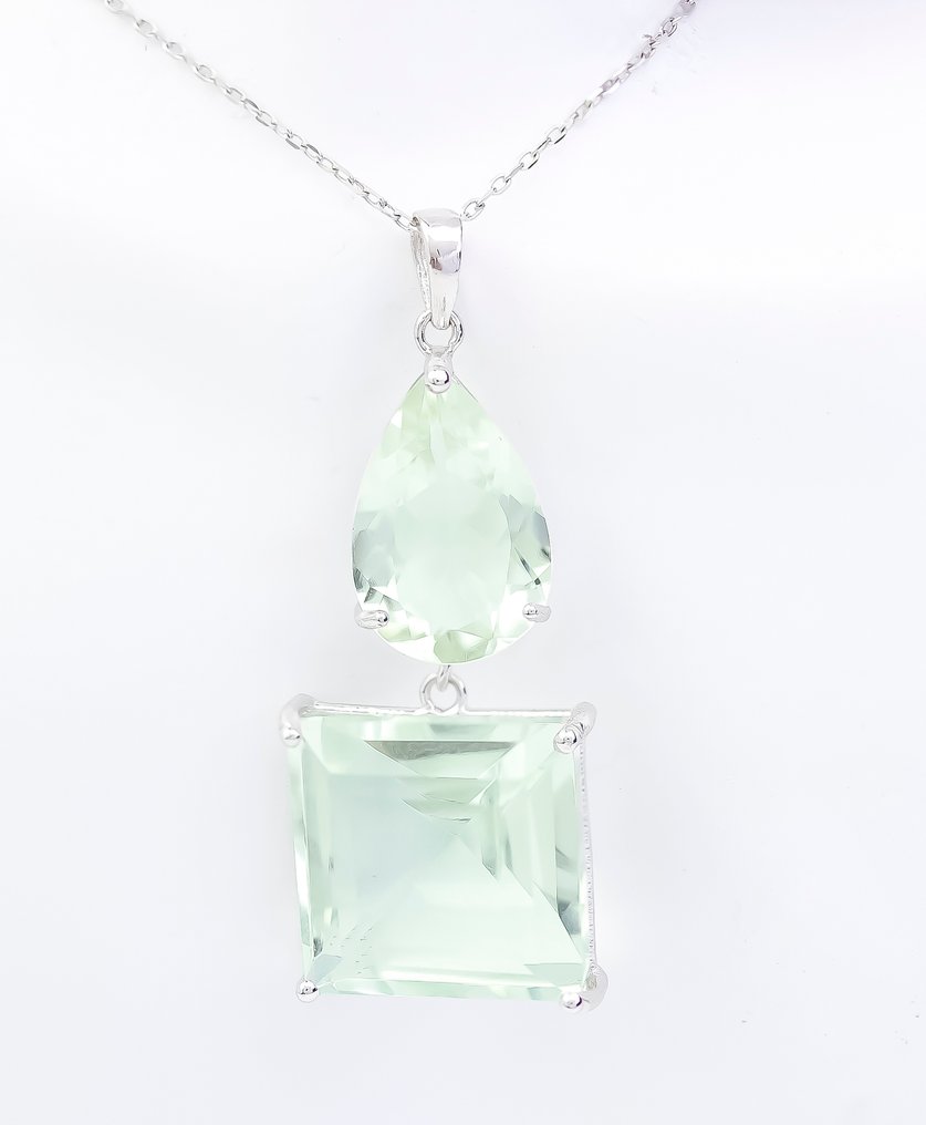 Fără preț de rezervă - Colier - 14 ct. Aur alb Ametist - Ametist #1.0