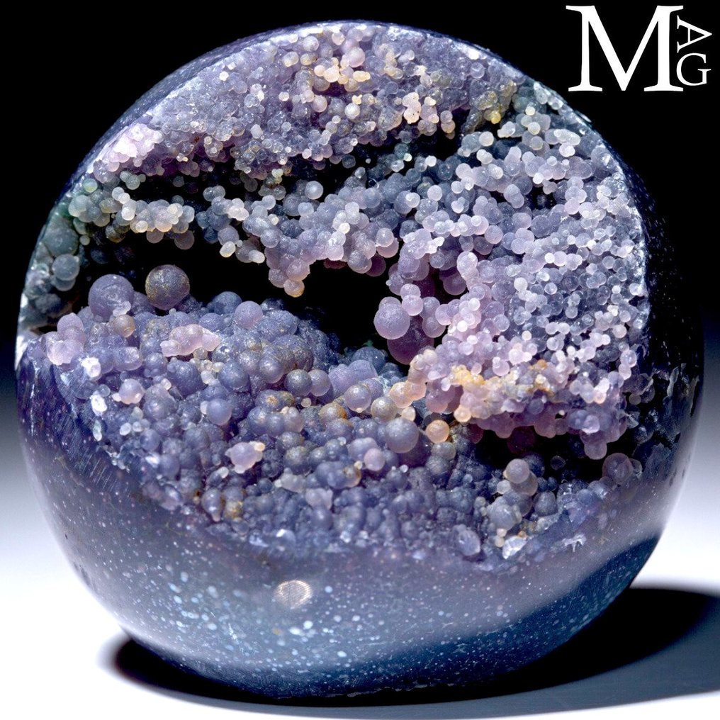 Grape Agate - Botryoidal Sphere from Indonesia - Tiny Sphere of Purple Quartz with a Botryoidal - Altezza: 55 mm - Larghezza: 55 mm- 176 g #2.1