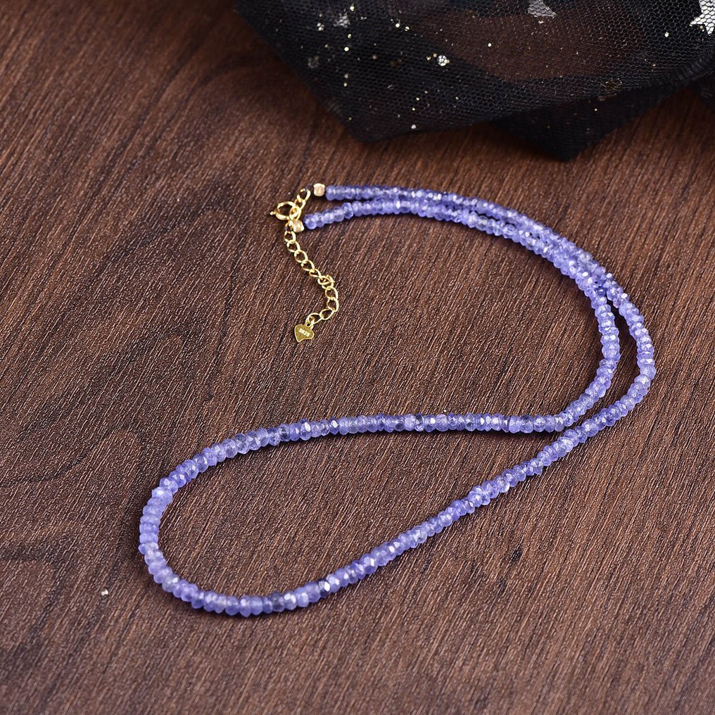 Χωρίς Αποθεματικό - Κομψό Κολιέ με Tanzanite Κομψές μπλε αποχρώσεις με ασήμι 925- 10.11 g #1.0