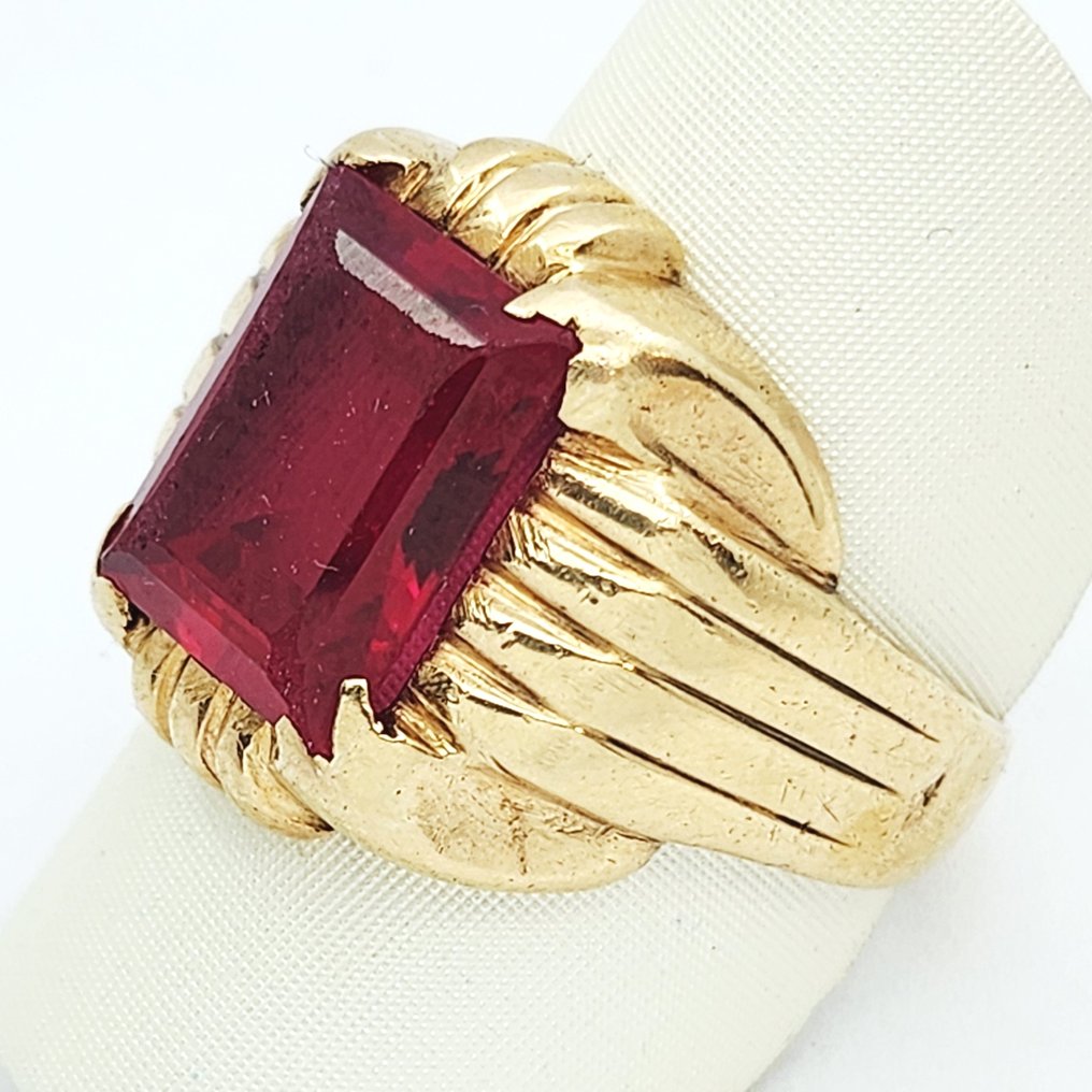 Δαχτυλίδι - 18 καράτια Κίτρινο χρυσό, Λευκός χρυσός Ρουμπίνι #2.1